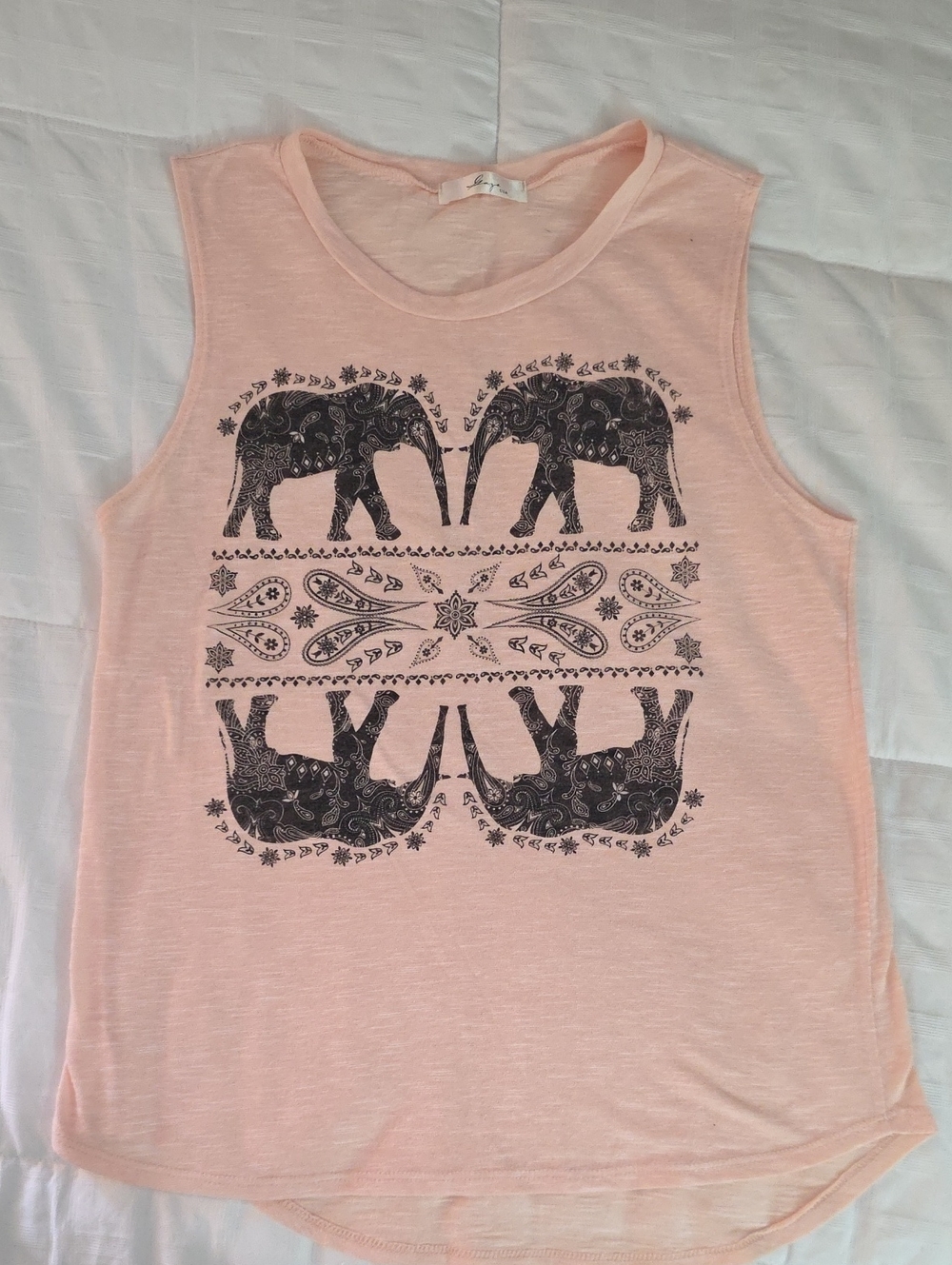 Women's ' apricot Elephant Graphic Tank Top